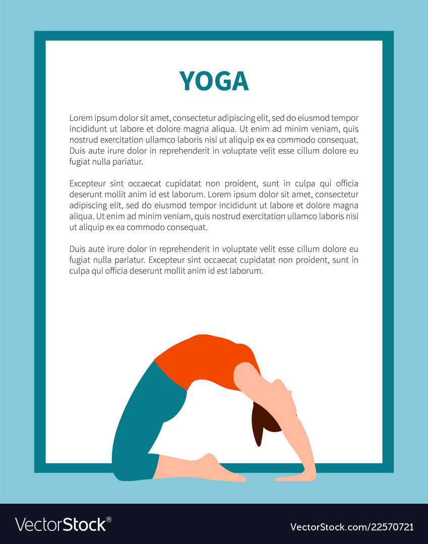 Yoga and informational text Royalty Free Vector Image