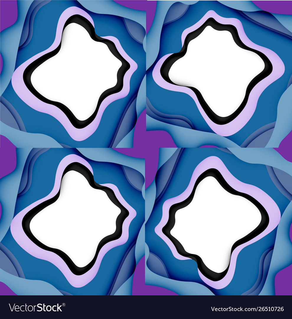 Abstract Cut Out Abstract Waves For Web Design Vector Image
