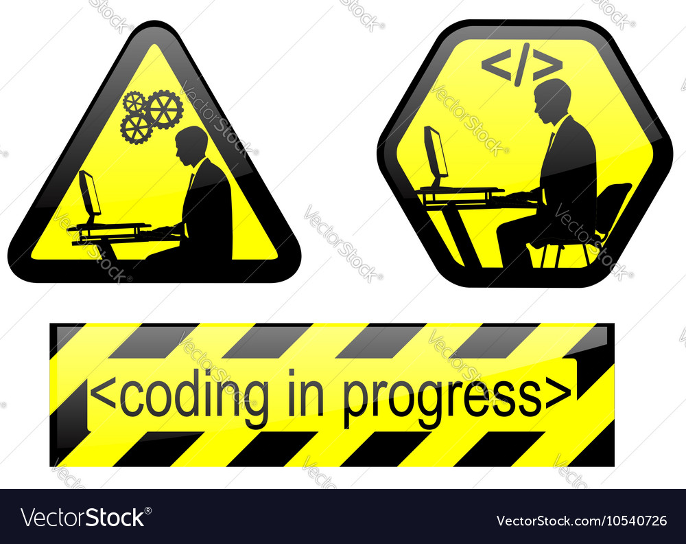 Coding in progress Royalty Free Vector Image - VectorStock
