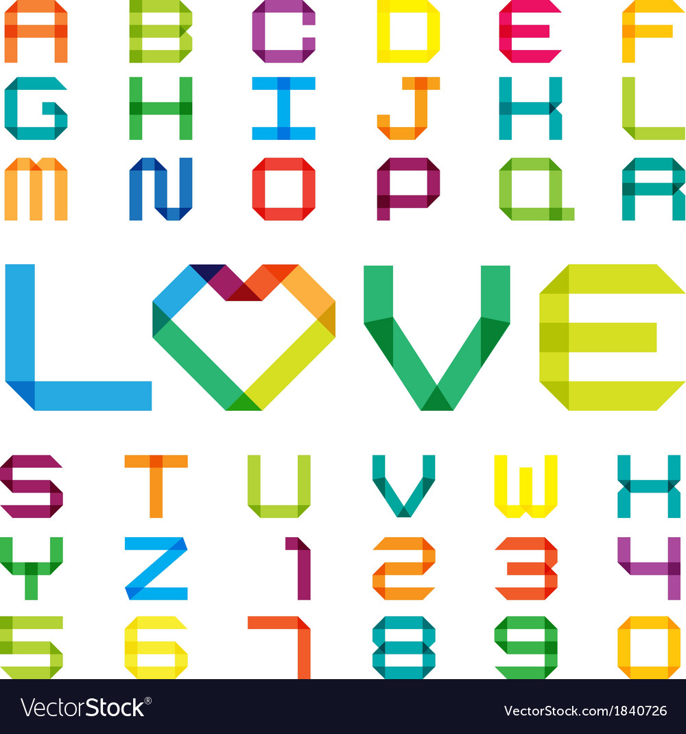 Colorful paper alphabet Royalty Free Vector Image