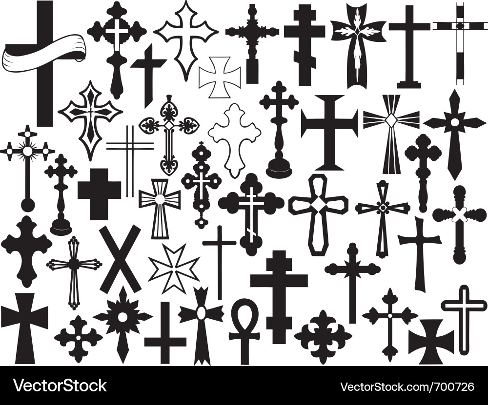 Cross set Royalty Free Vector Image - VectorStock