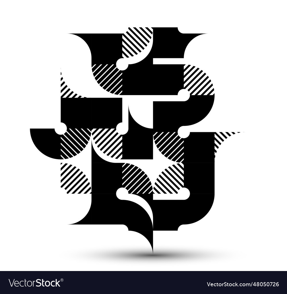 Geometric abstract black and white art Royalty Free Vector