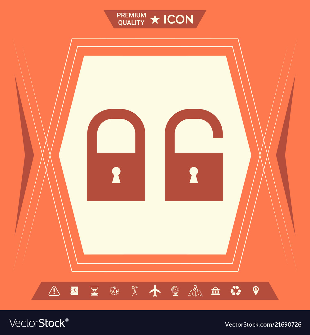 Lock unlock - set icon Royalty Free Vector Image