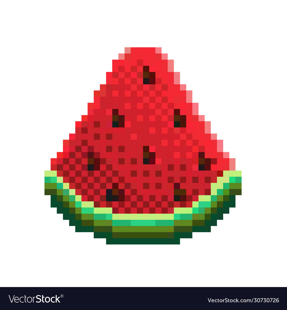 Fruits Pixel Art Icons Set Watermelon Stock Vector (Royalty Free)  1486643405