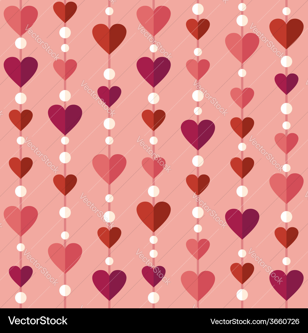 Seamless pattern with flat hearts Royalty Free Vector Image