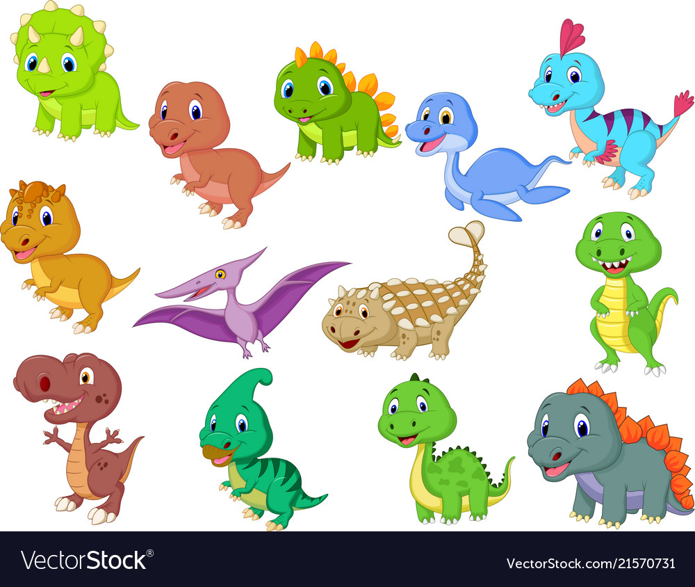 Dinossauro Baby Cute Vetor