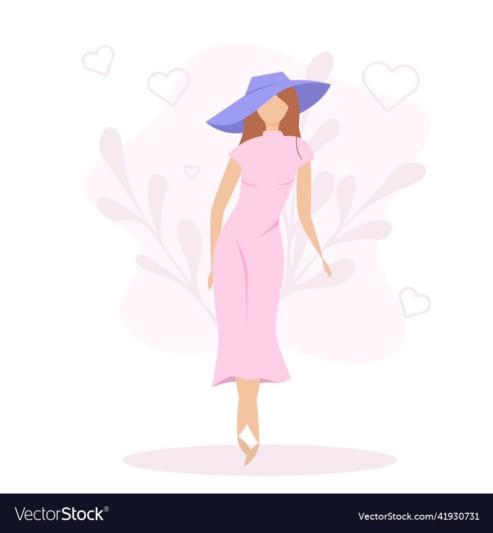 Fashion girl in a flat style Royalty Free Vector Image