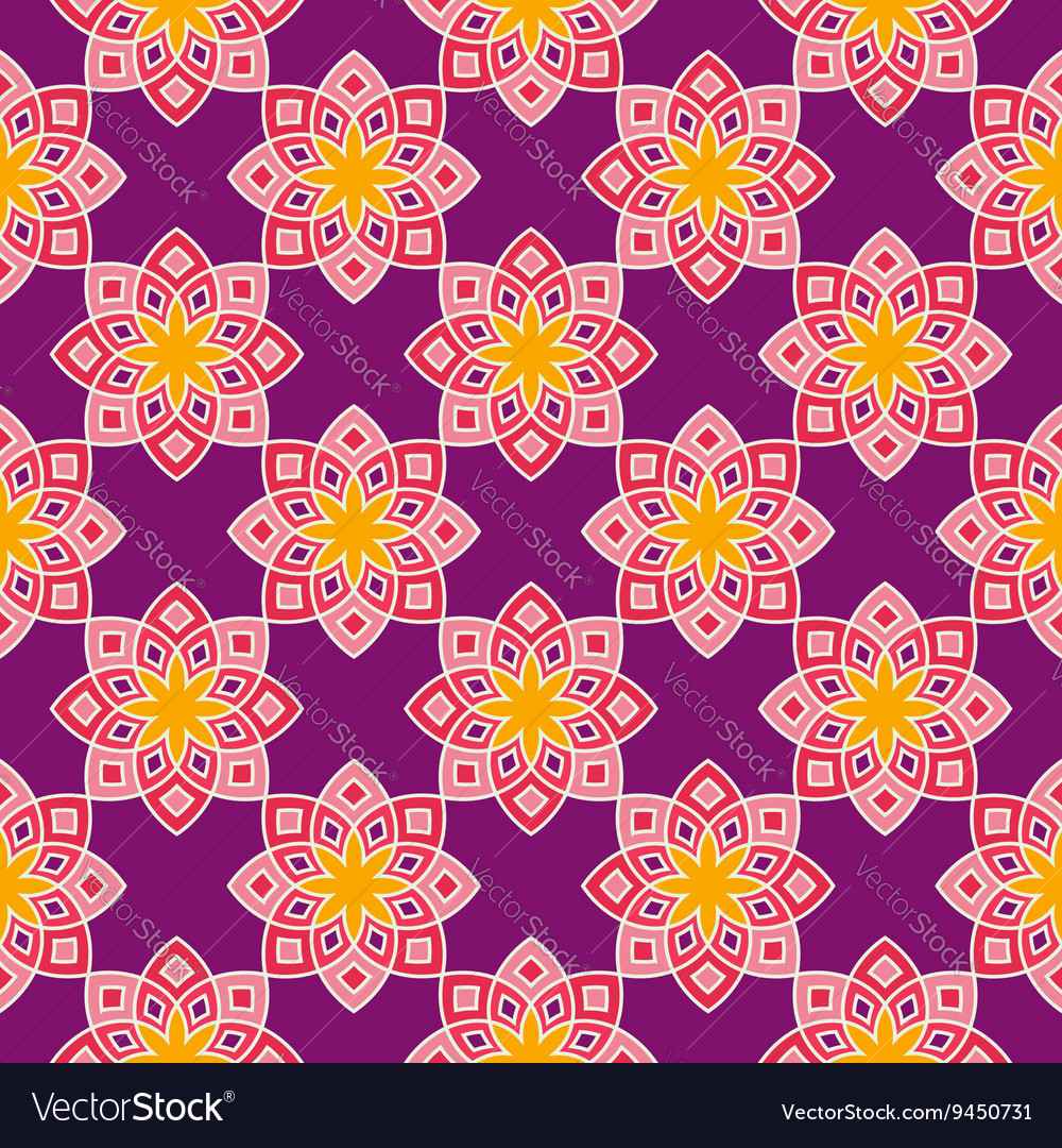 Floral Pattern Inspired By Oriental Arabesque Vector Image