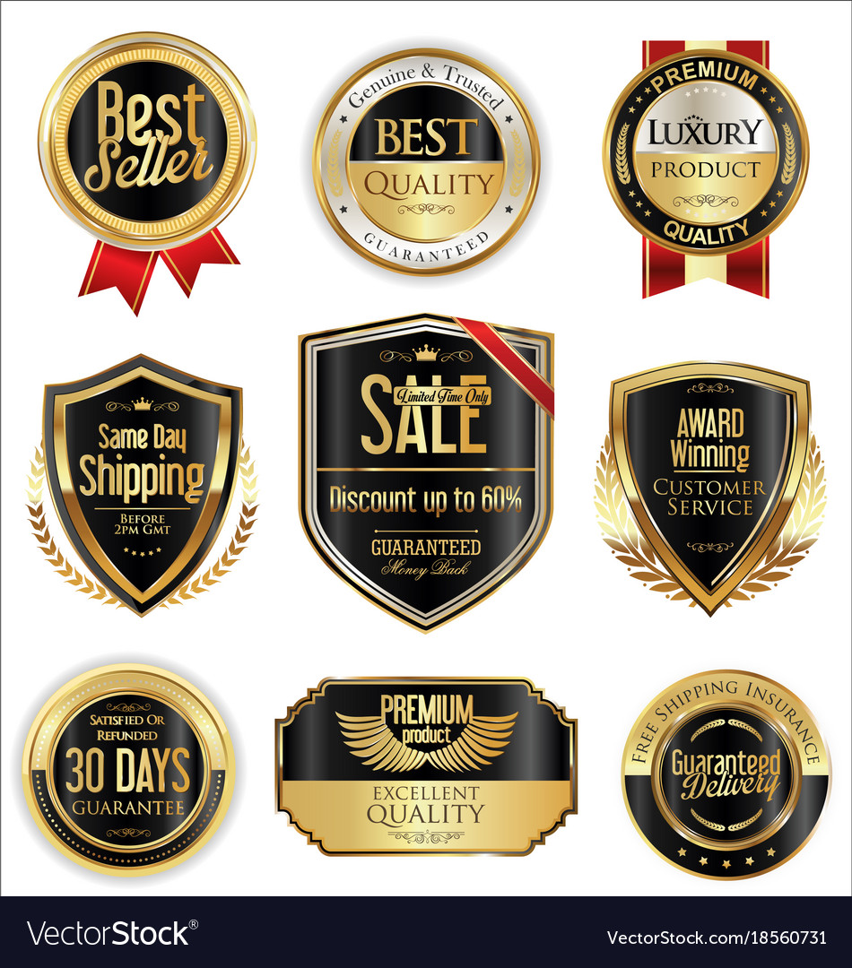 Free shipping and luxury golden labels collection