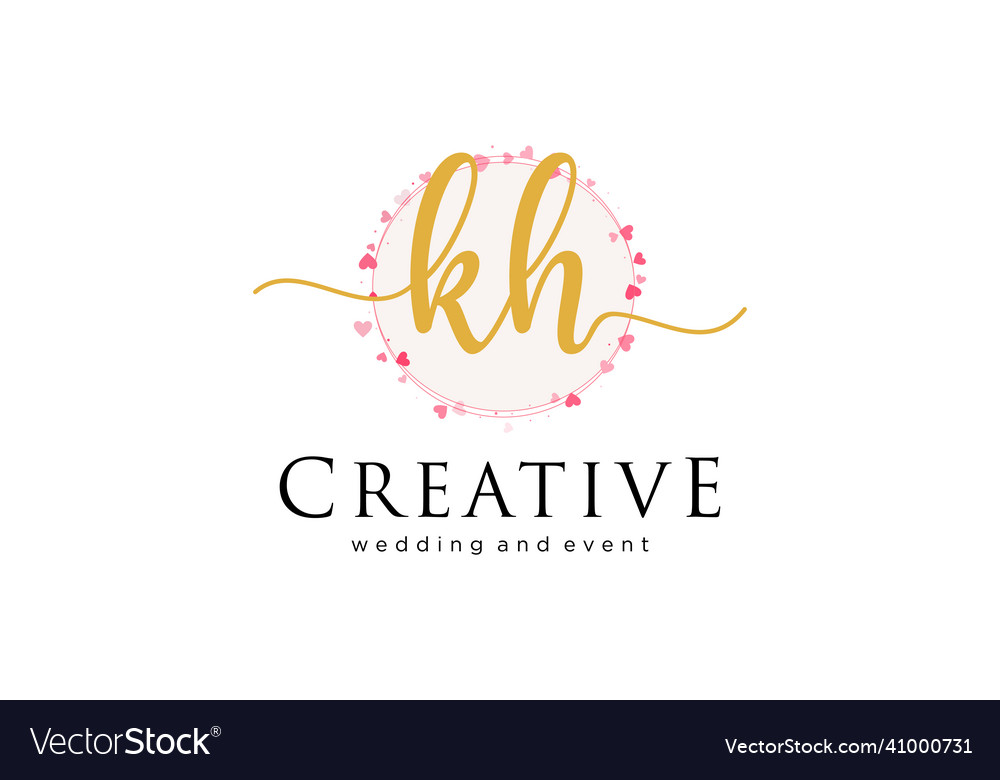 Initial kh feminine logo usable for logo Vector Image