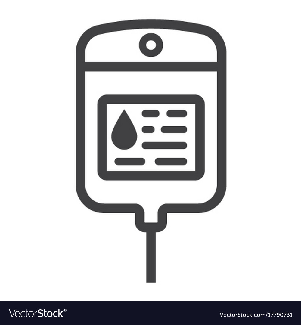 Iv bag line icon medicine and healthcare Vector Image