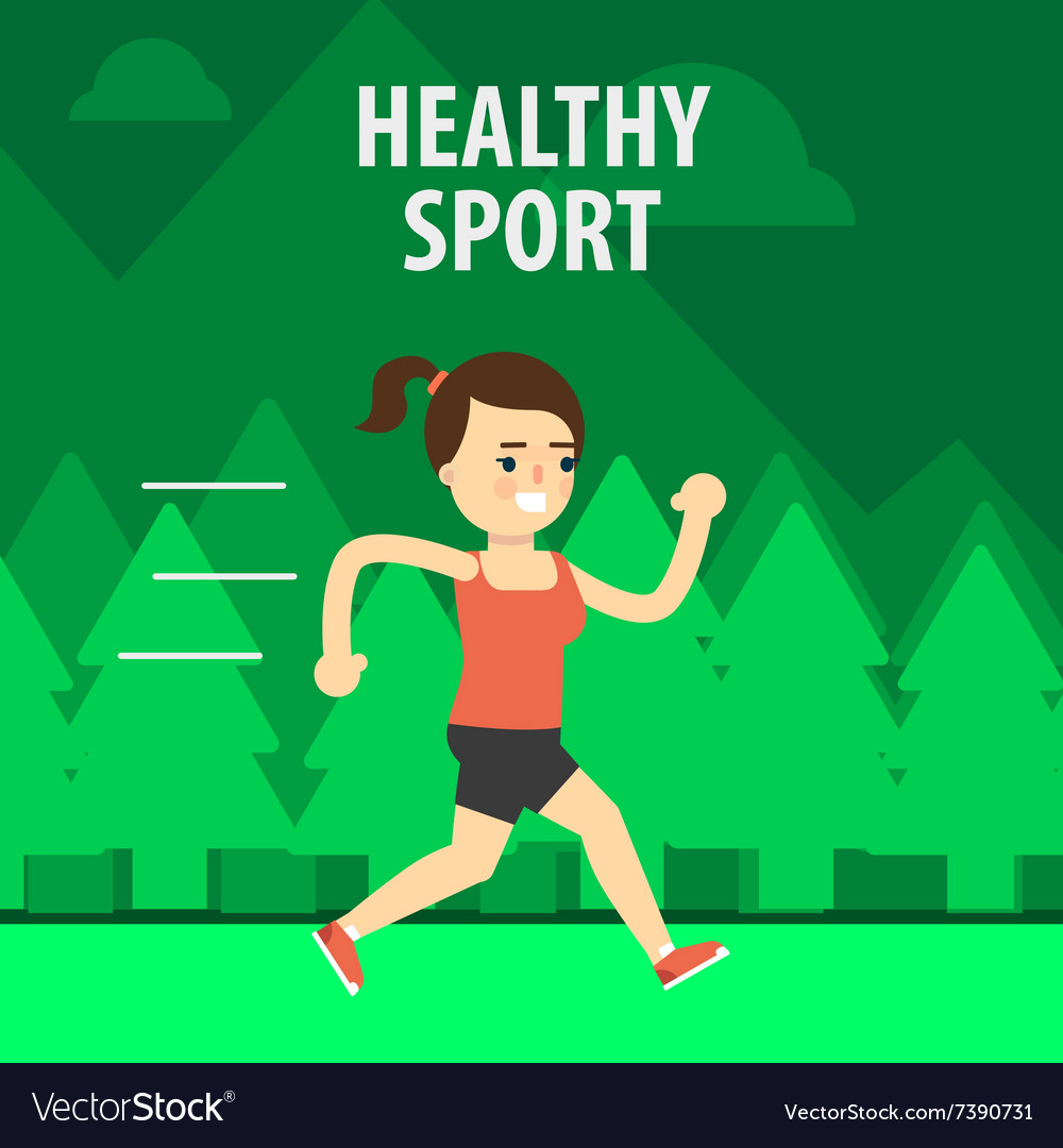 Outdoor sport girl running on the street Vector Image