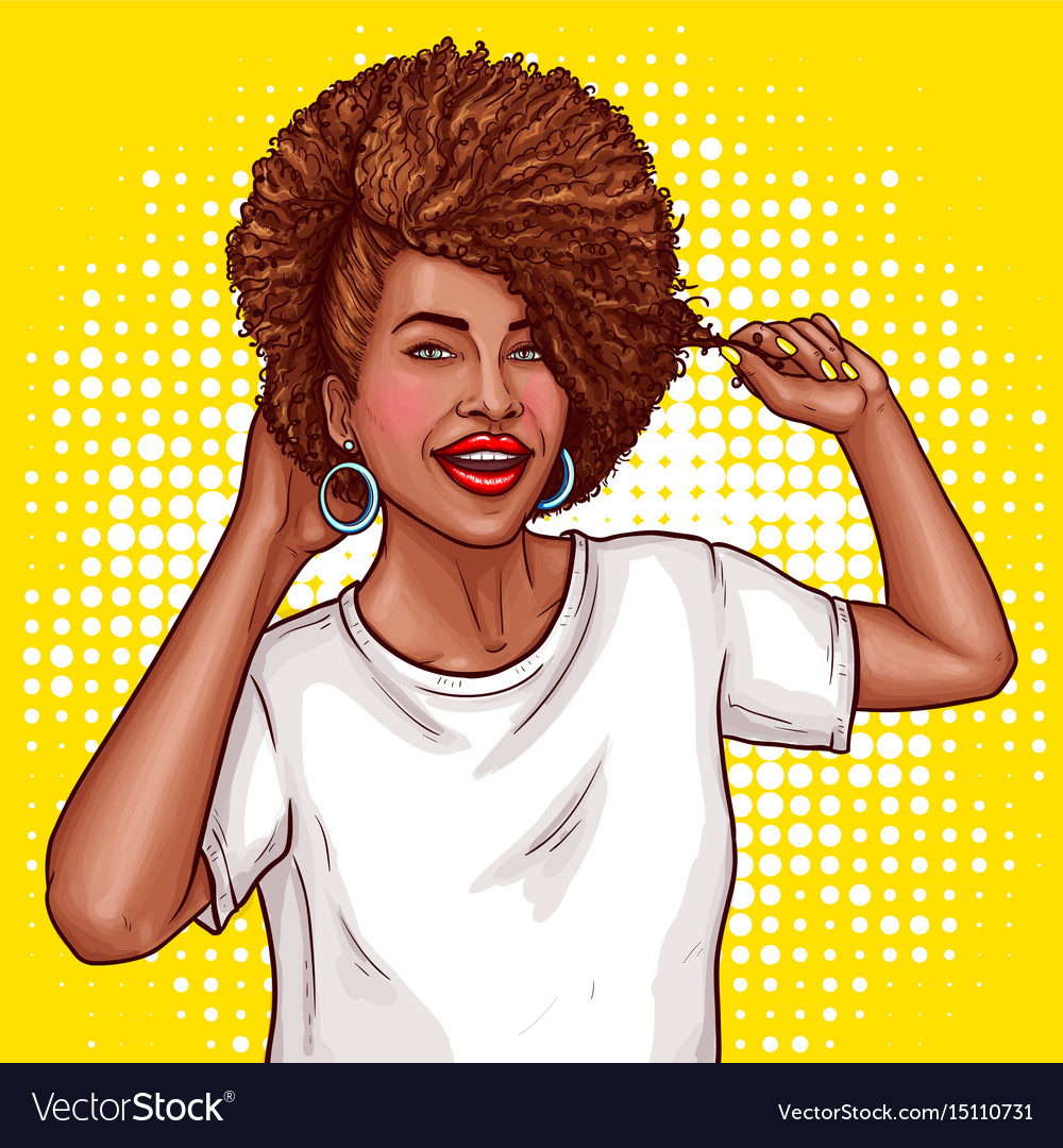 Pop Art A Black Woman Royalty Free Vector Image