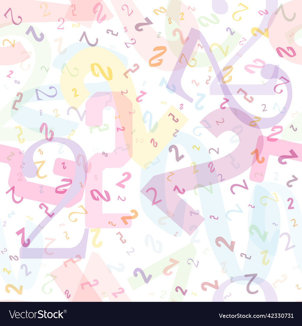 Seamless abstract pattern of the number 2 Vector Image