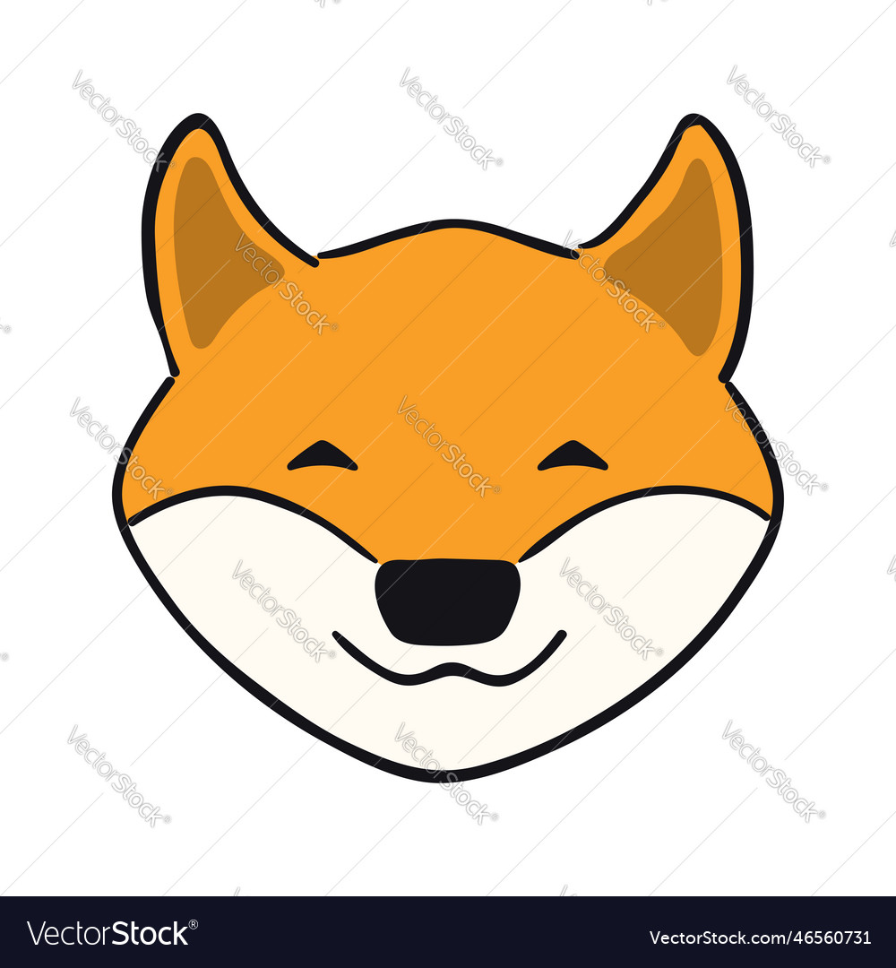 Shiba inu cute cartoon dog puppy Royalty Free Vector Image