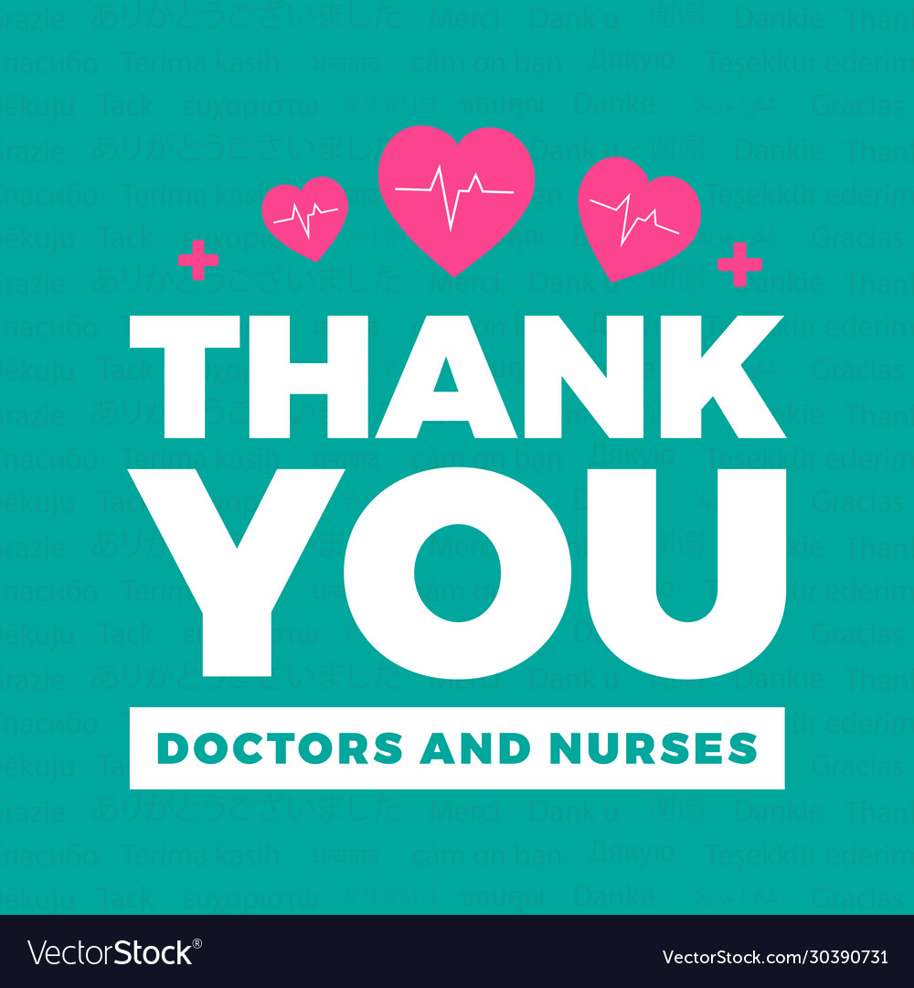 Thank you doctors and nurses Royalty Free Vector Image