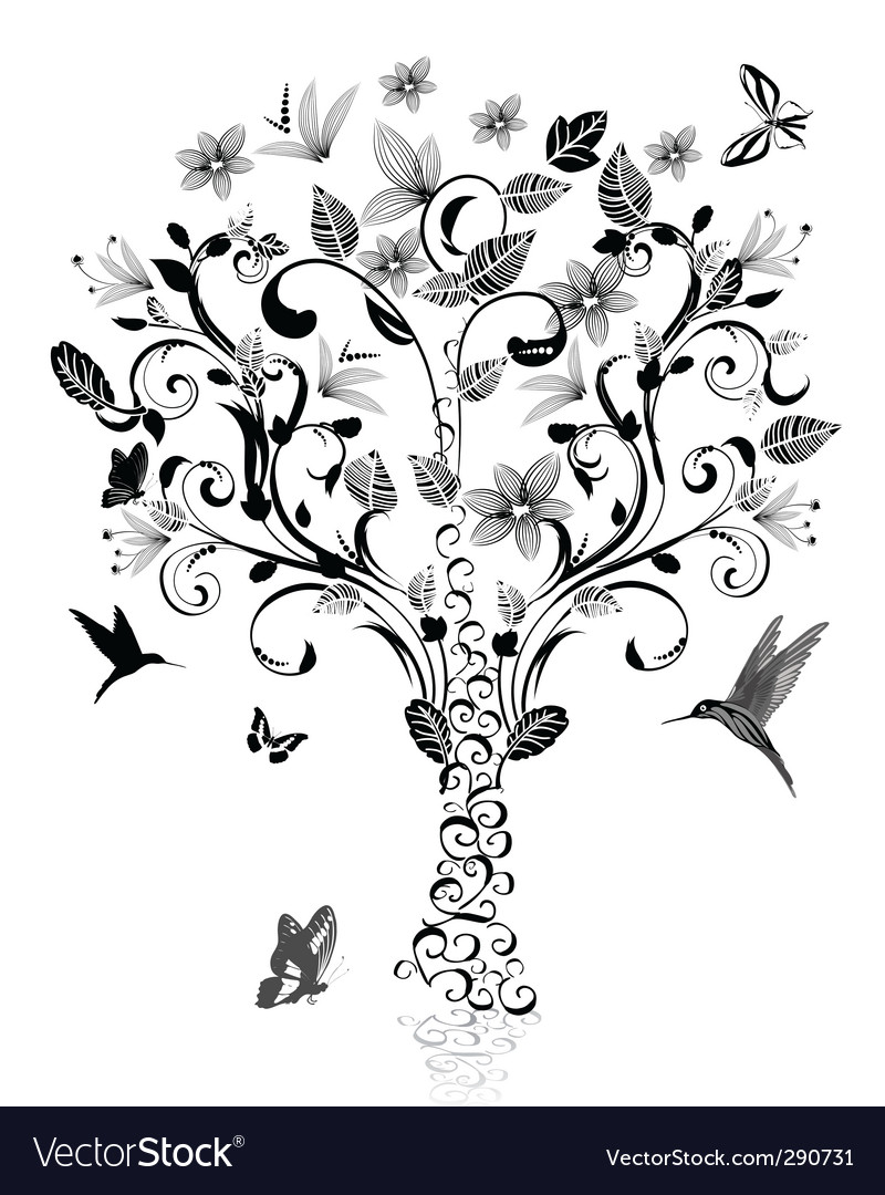 Download Vintage tree Royalty Free Vector Image - VectorStock