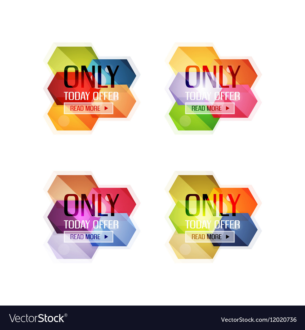 Abstract geometric sale labels Royalty Free Vector Image