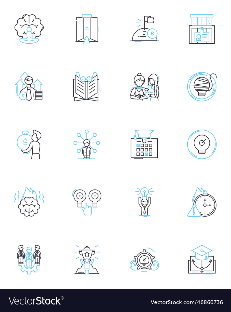 Adaptability And Flexibility Linear Icons Set Vector Image 7019