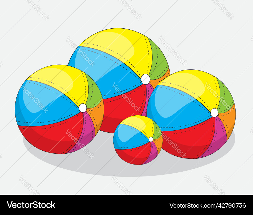 Beach ball red and blue isolated on white Vector Image