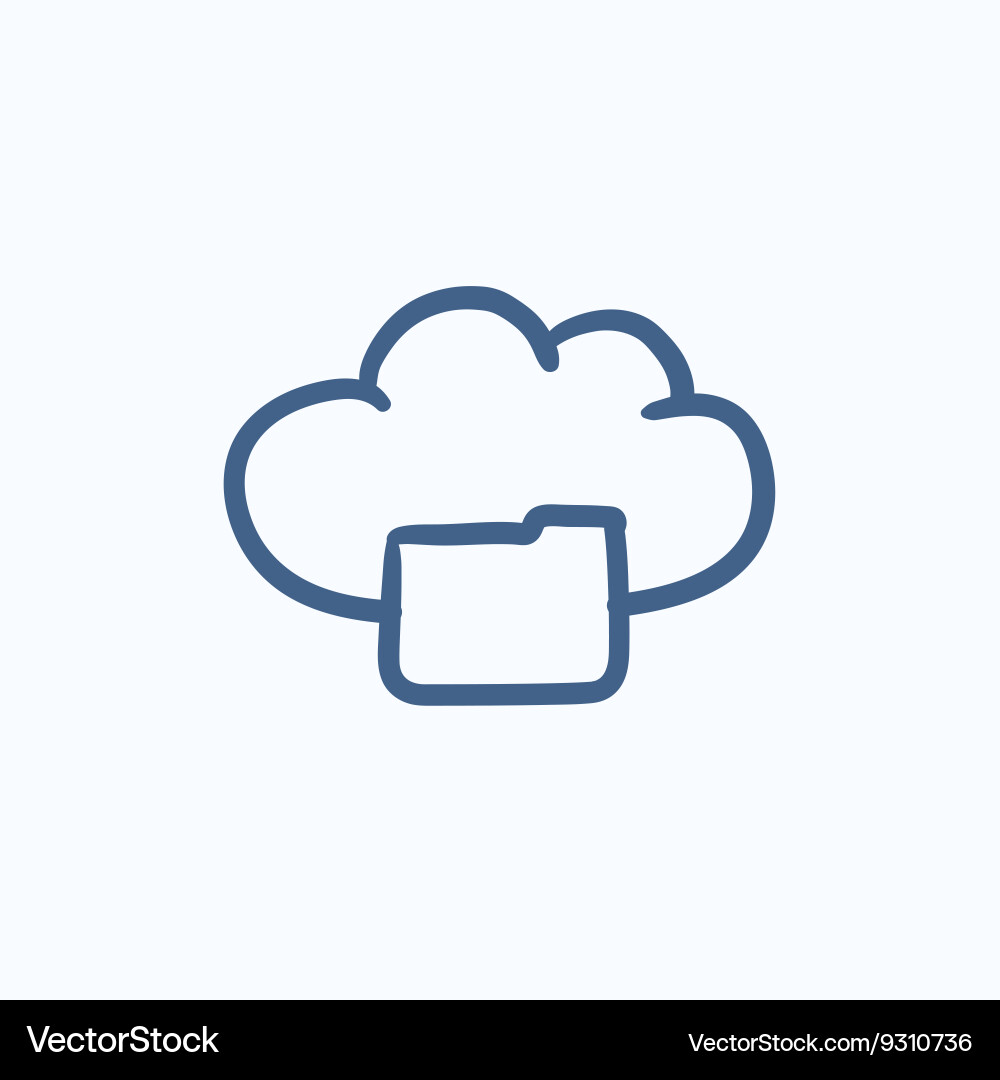 Cloud computing sketch icon Royalty Free Vector Image