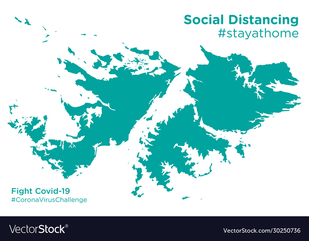 Falkland islands map with social distancing Vector Image