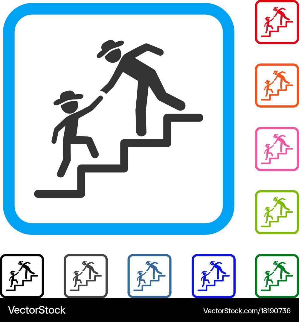 Gentleman education steps framed icon Royalty Free Vector