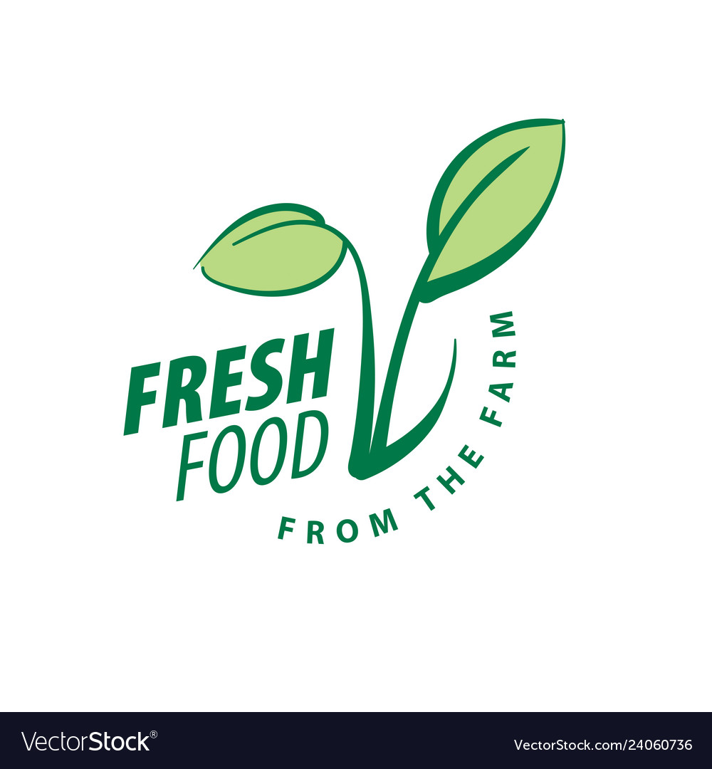 Logo fresh food from the farm Royalty Free Vector Image