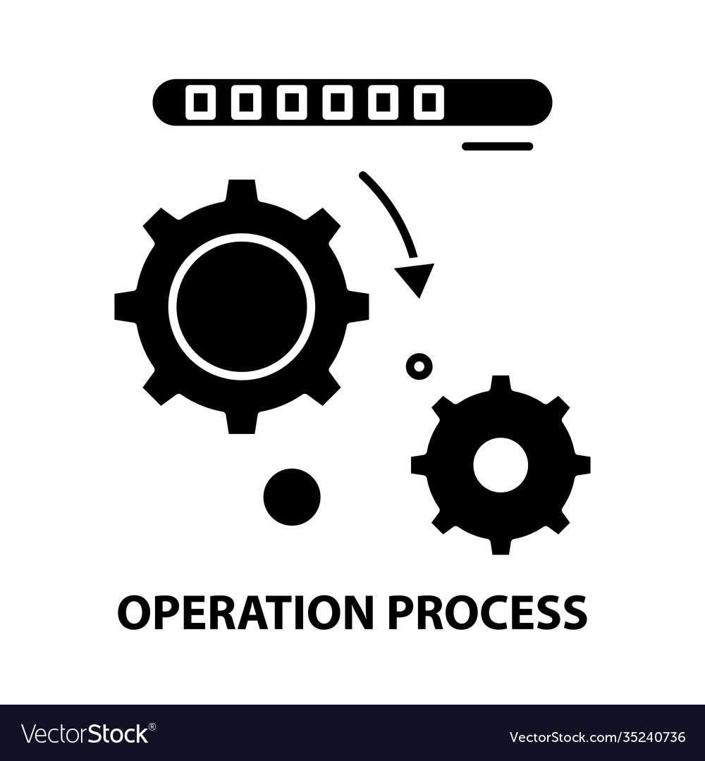 Operation process icon black sign with Royalty Free Vector