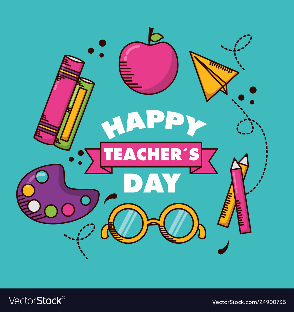 Teachers day card Royalty Free Vector Image - VectorStock