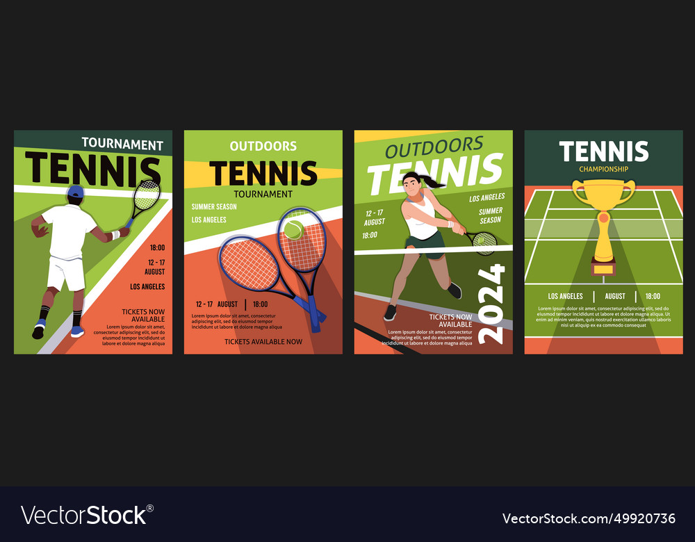 Tennis cards invitation posters sports Royalty Free Vector