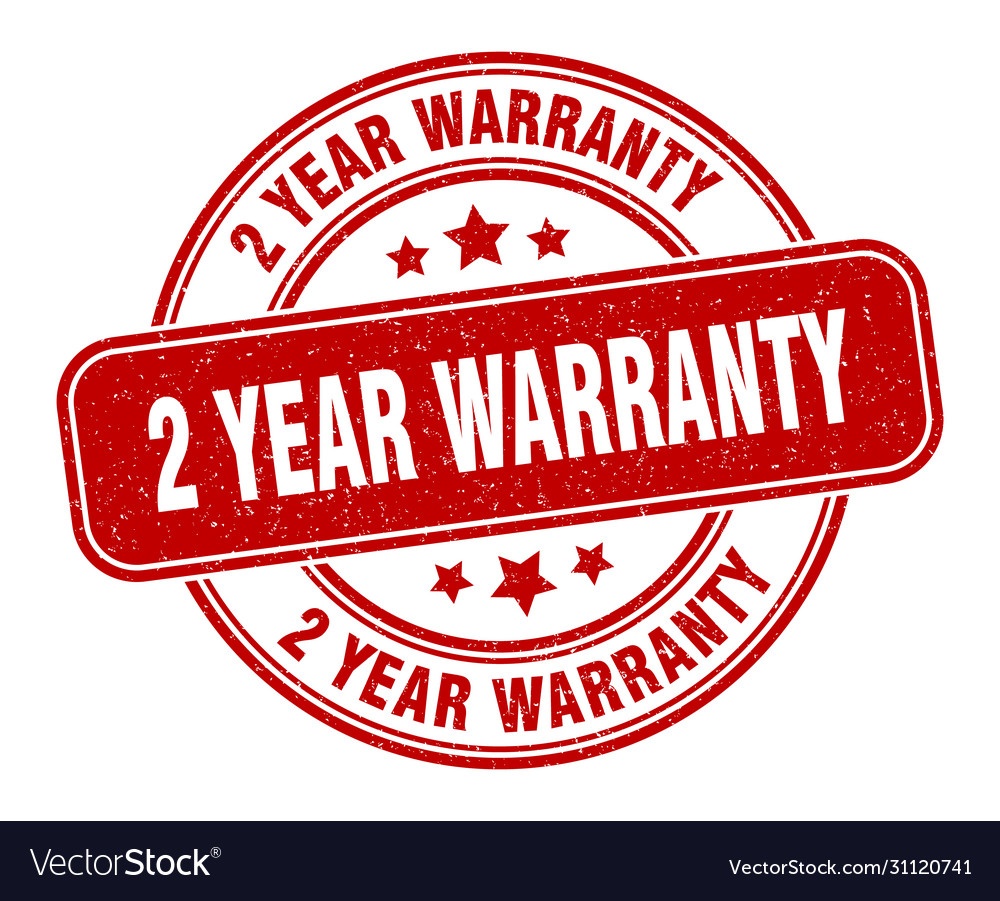 2 year warranty stamp label round Royalty Free Vector Image