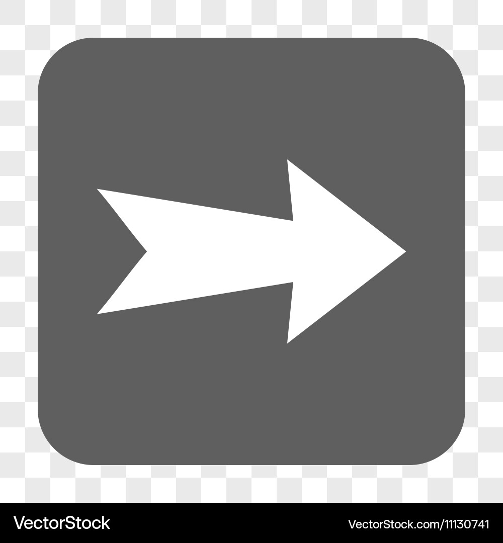 Arrow right rounded square button Royalty Free Vector Image