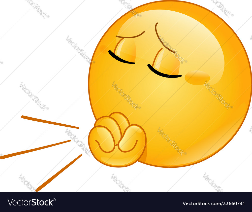 Coughing Emoticon Vector Image On Vectorstock Emoticon Cough Emoji ...