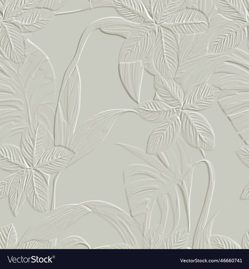 Emboss floral seamless pattern tropical exotic Vector Image