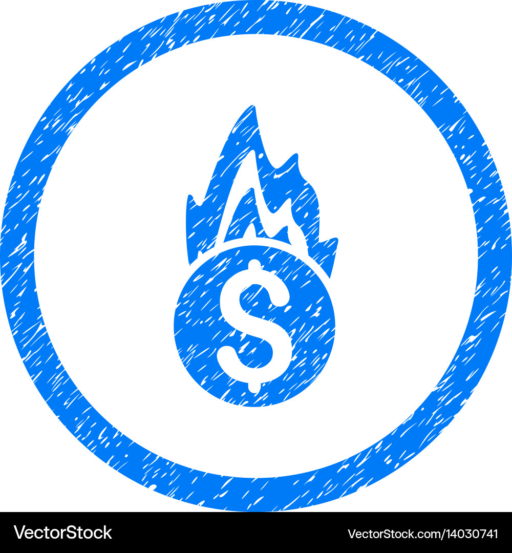 Fire damage rounded grainy icon Royalty Free Vector Image
