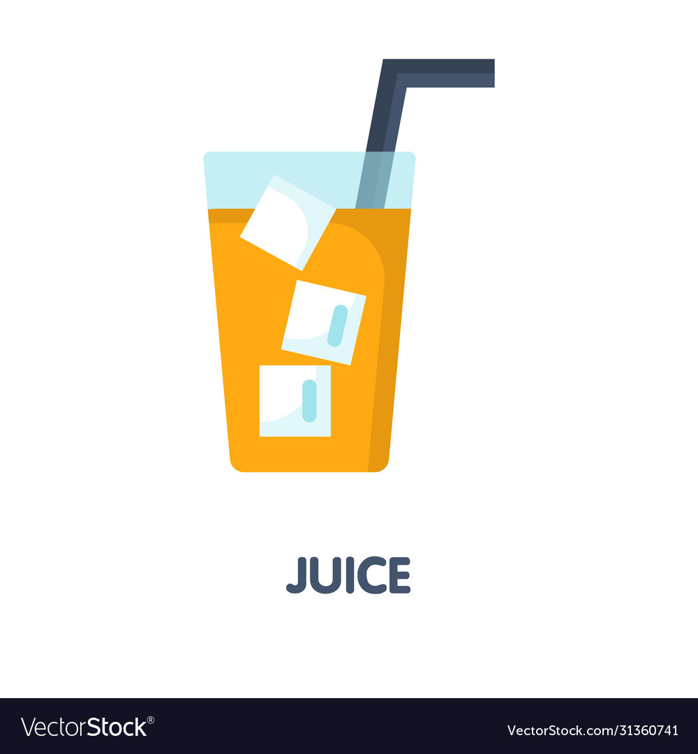 Juice Flat Icon Design Royalty Free Vector Image