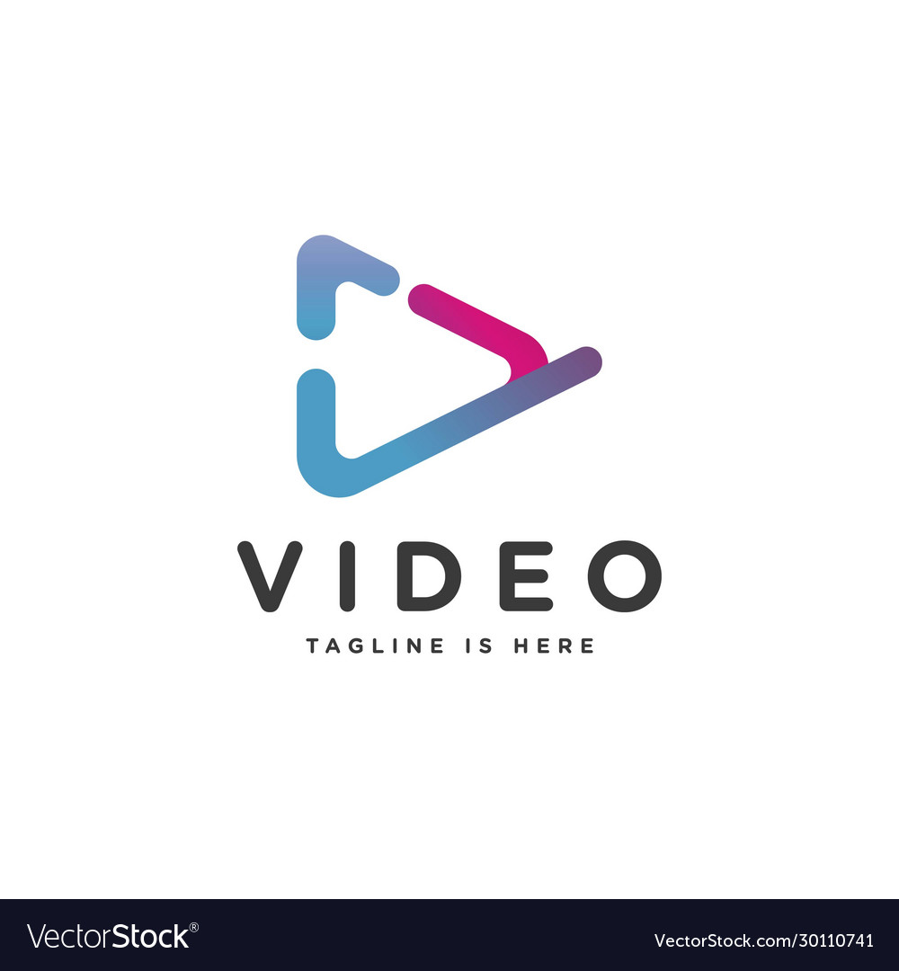 Triangle video logo Royalty Free Vector Image - VectorStock