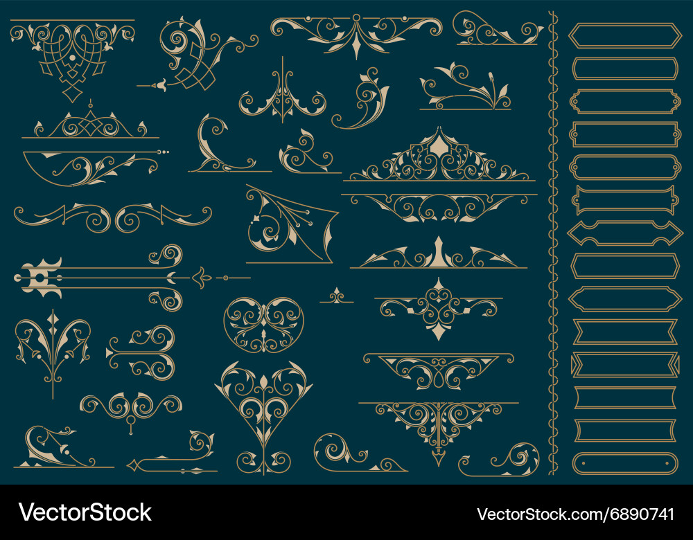Vintage ornaments design elements Royalty Free Vector Image