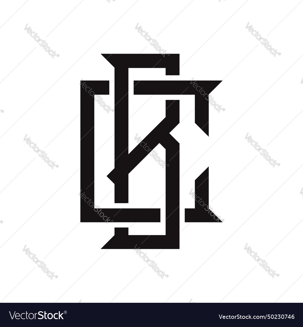 A monogram logo from interwoven b and c black Vector Image