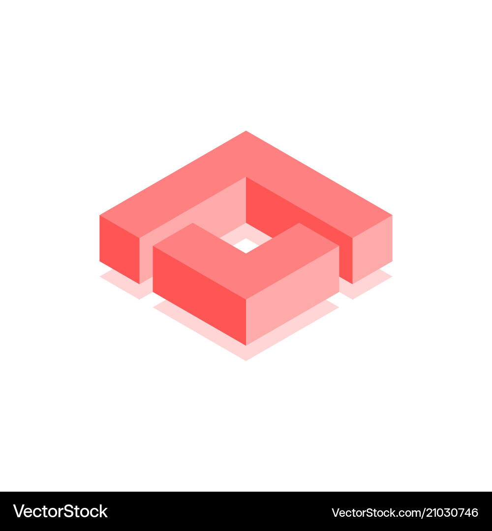 Abstract cubic icon isometric Royalty Free Vector Image
