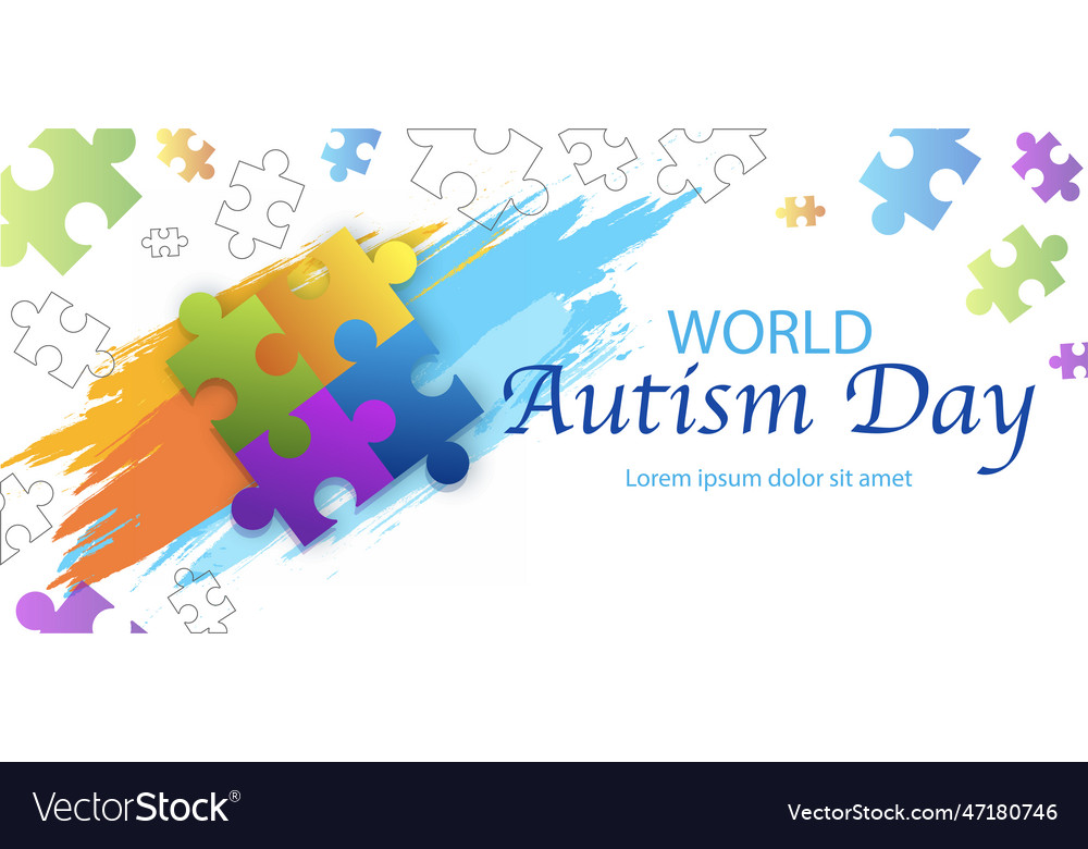 Autism awareness banner Royalty Free Vector Image