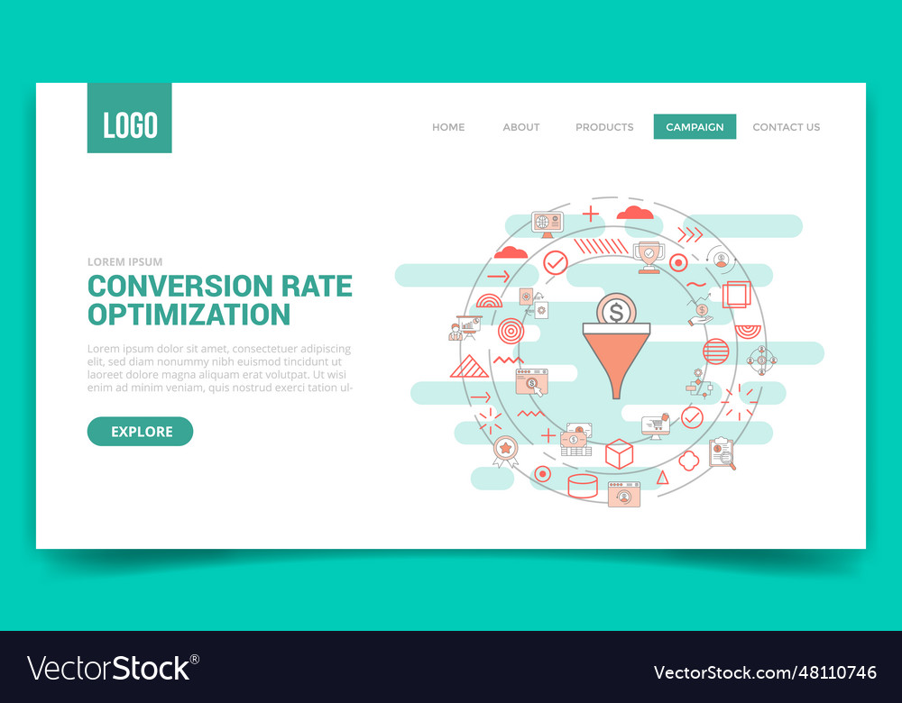 Cro Conversion Rate Optimization Concept Vector Image