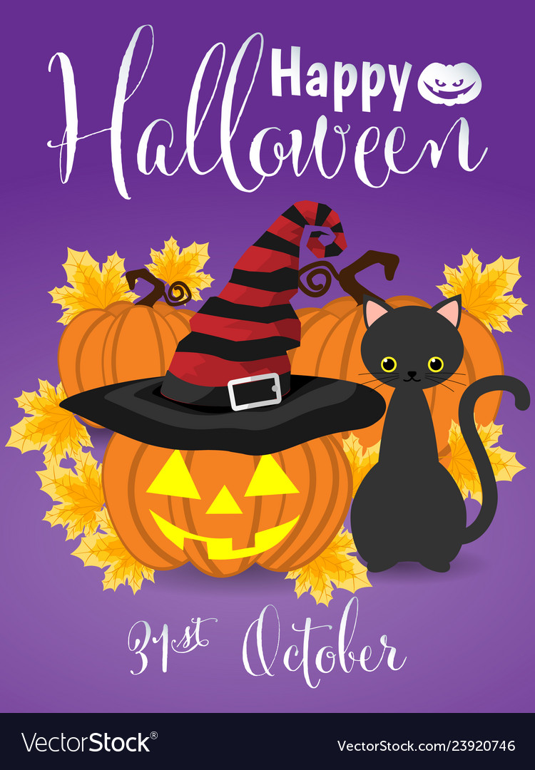 Halloween background with happy text Royalty Free Vector