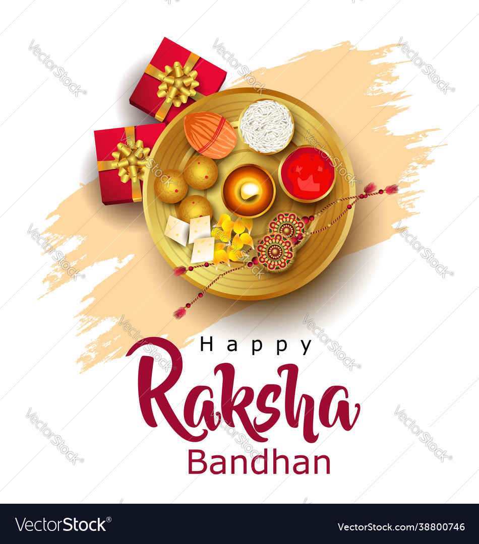 Happy raksha bandhan with stylish in a creative Vector Image