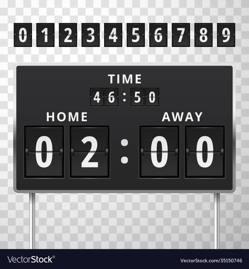 Mechanical scoreboard with time and score home Vector Image