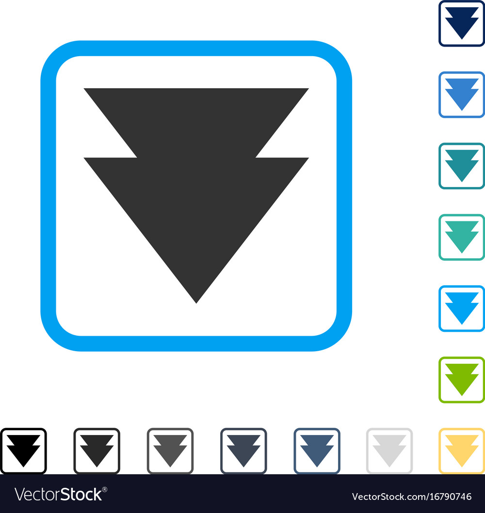 Move down framed icon Royalty Free Vector Image