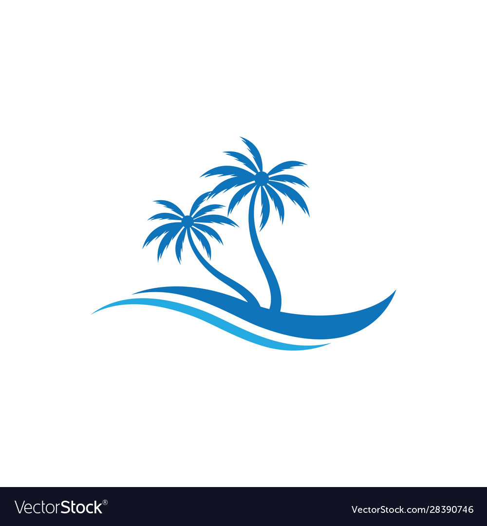 Palm tree summer logo template Royalty Free Vector Image