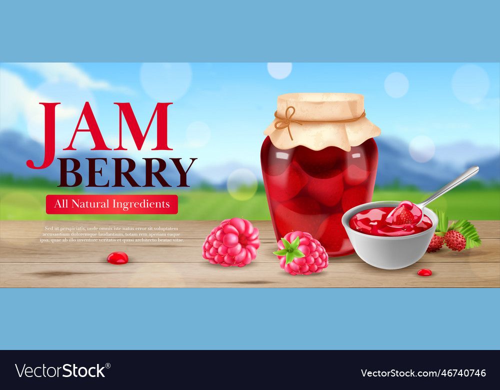 Realistic jam poster Royalty Free Vector Image