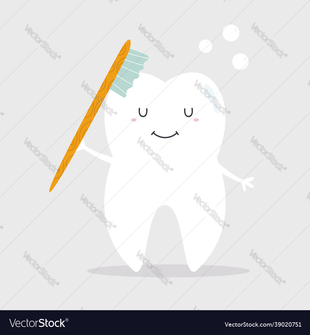 A happy smiling tooth Royalty Free Vector Image